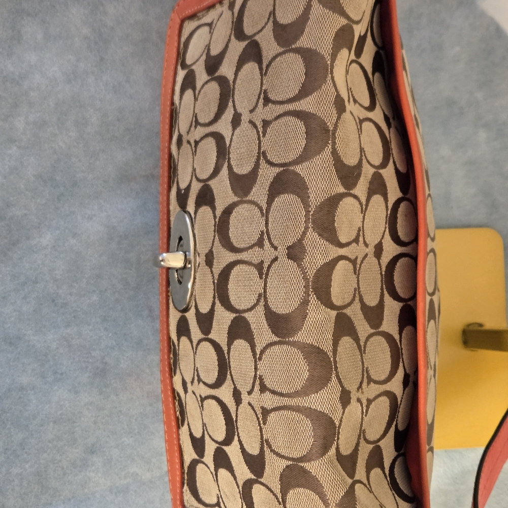 Coach Tan with Red Leather Trim, Y2K, Adjustable Strap Purse - Picture 6 of 17